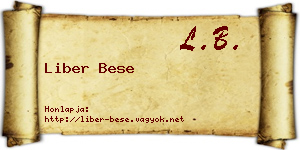 Liber Bese névjegykártya